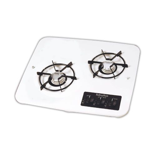 Suburban 2939awh replacement white two burner main top for sdn2 drop-in cooktop