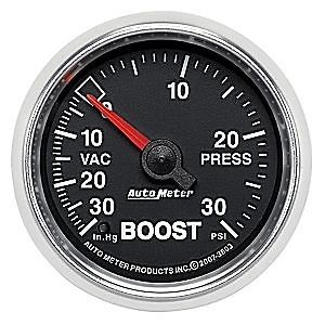 Auto meter 3803 gs series gauge 2-1/16&#034; boost/vacuum (30&#034; hg/30 psi) mechanical
