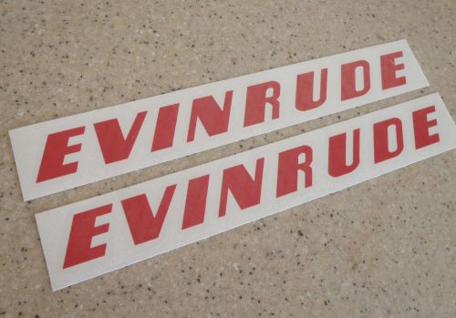 Evinrude vintage motor decals red decals 10" 2-pak free ship + free fish decal!