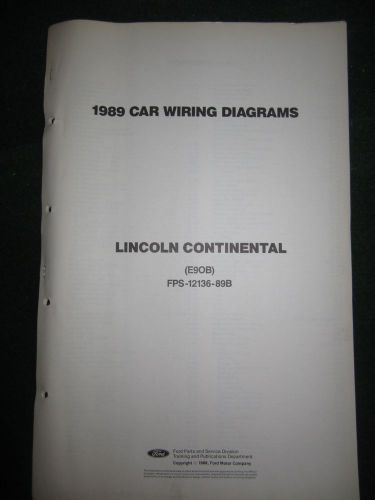 1989 lincoln continental electrical wiring diagram manual schematic sheets oem