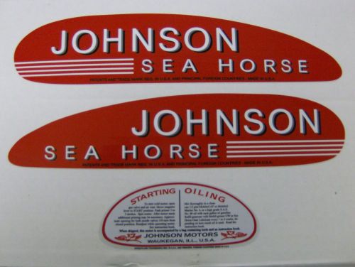 Vintage antique johnson outboard motor vinyl ts - td decal 1941- 1949