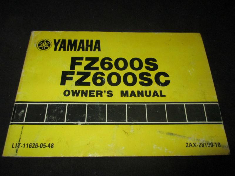 Yamaha motorcycle owners manual fz600s & fz600 sc