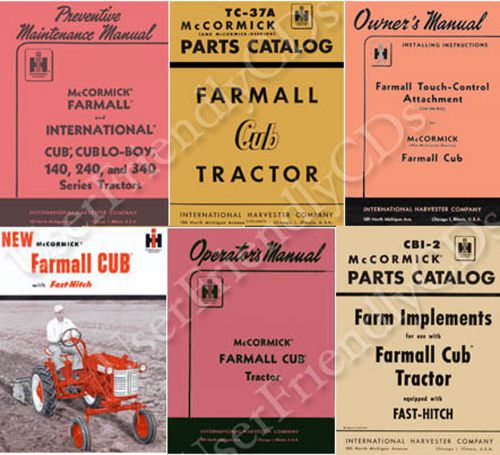 Mccormick farmall cub &amp; lo boy owner manual 1947-1964 maintenance parts manuals