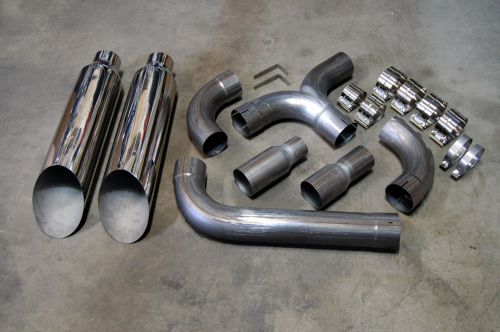 5" dual diesel stack kit + 8" tips 5.9l 6.7l powerstroke duramax complete kit