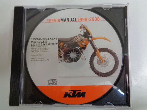 1999-2008 ktm 125/144/200 sx xcw motorcycle repair service shop manual new disc
