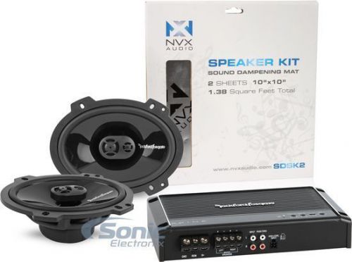 Rockford fosgate amplified 6x8&#034; full range punch car speakers w/ 2 channel amp