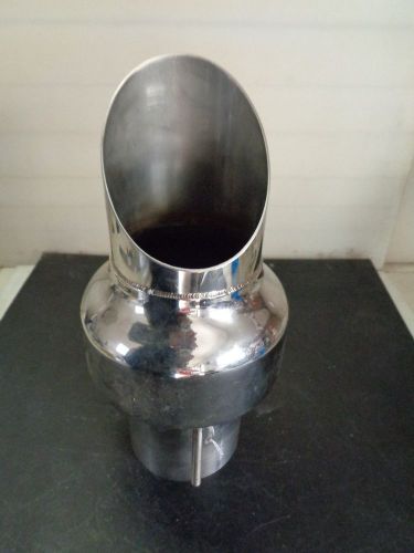 Marine muffler by gil for 4" tailpipe (stainless steel) boat thru hull exhaust