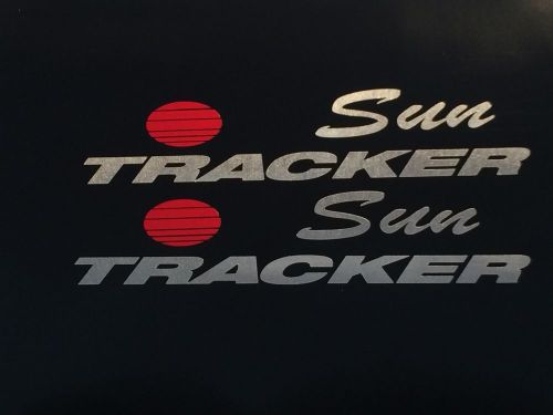 2 sun tracker pontoon suntracker boat decals  brushed aluminum marine vinyl