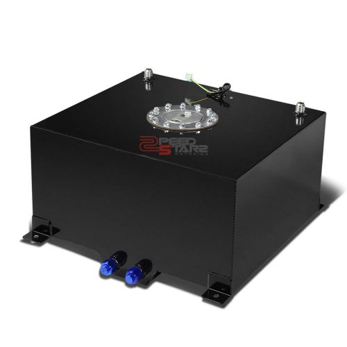 10 gallon/38l racing black aluminum gas fuel cell tank+level sender 16.5x16.5x9"