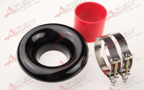 New3.5" black universal velocity stack for cold/ram engine air intake/turbo horn