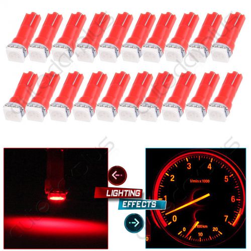 20pcs ultra red 2721 74 73 70 17 18 37 17 t5 5050 1smd wedge car led light bulbs