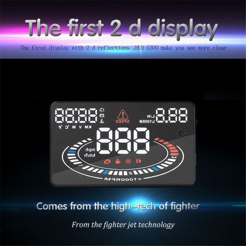 E300 car head up display obd ii 2d vision speed warning safety speedometers 5.5&#034;