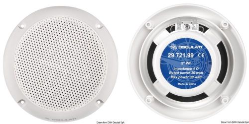 Osculati white two way 23nm 60 watt slim loudspeakers