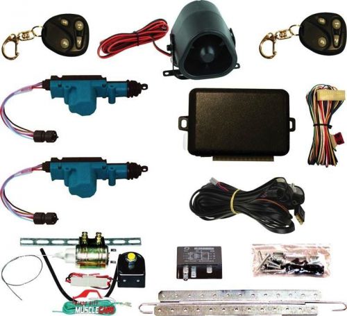 Universal power door lock and trunk release conversion set with alarm