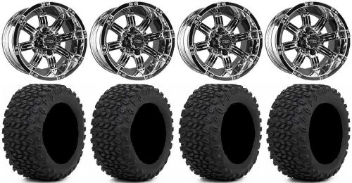 Madjax octane chrome golf wheels 14&#034; 23x10-14 xt trail tires yamaha