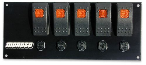 Moroso dash mount switch panel 3-3/8 x 8 in black p/n 74181