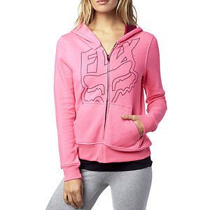 Fox racing specific womens zip up hoody neon pink