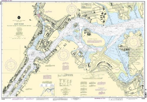 Noaa chart east river tallman island to queensboro bridge 47th edition 12339