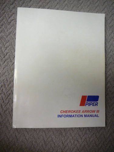 Piper cherokee arrow iii pa-28r-201 information manual 1976