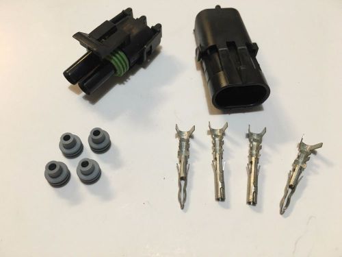 Delphi weather pack 2 pin sealed connector kit 16-14 ga includes seals and pins