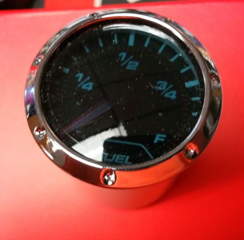 Fuel level gauge with chrome bezel easy read bright black face  new in box 5712