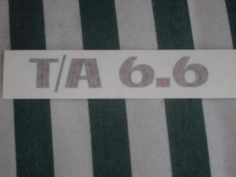 74-78 trans am t/a 6.6 decals