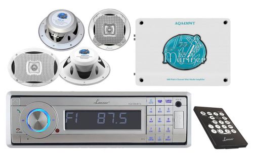 Lanzar marine stereo w/bluetooth+ yacht speakers+ 400 watts speakers + amplifier