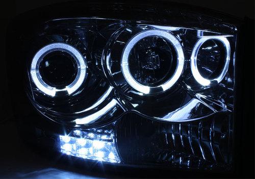 SLIM 6000K XENON HID+SMOKED 06-08 RAM HALO LED PROJECTOR HEADLIGHTS HEAD LIGHTS, US $177.99, image 3