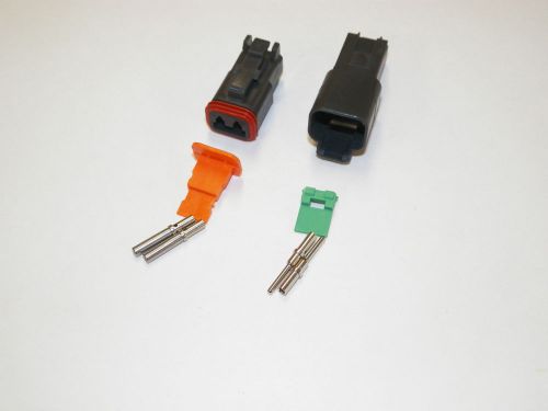 2x black deutch dt series connector set 16-18-20 ga solid nickel terminals