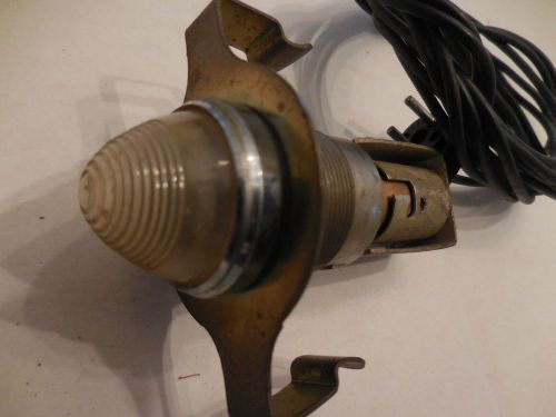 Vintage clear beehive glass dash guage panel light w/mounting bracket  rat rod