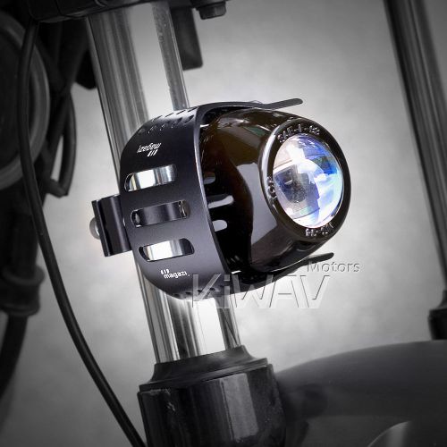 Fog light blue glass halogen light  aluminum for chopper cruiser racer x pair