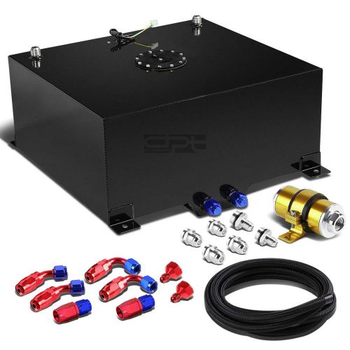 20 gallon aluminum fuel cell tank+cap+oil feed line+30 micron inline filter gold