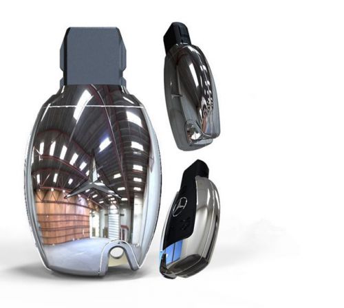 New white smart car remote fob key case holder shell key chain for mercedes-benz