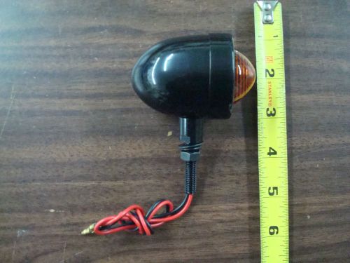 Motorcycle black mini bullet marker signal light w/ amber lens 12v dual filament