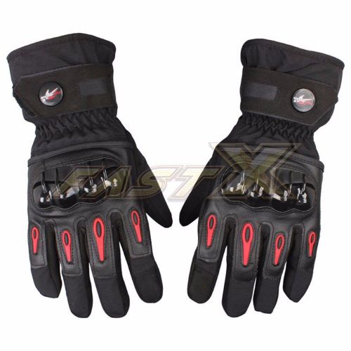 Black full finger anti water warm motocross motorbike ridding  motorcycle gloves