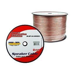 Pipeman's 14 gauge speaker cable 1000ft clear jacket audiopipe issp141000cl wire