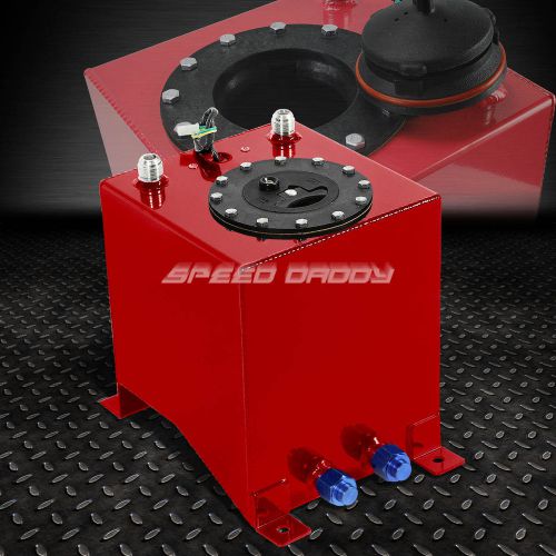 2.5 gallon red coated aluminum racing/drifting fuel cell gas tank+level sender