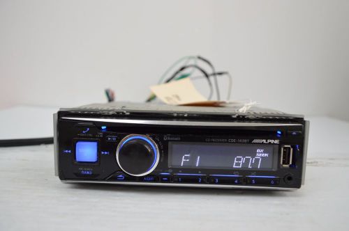 Alpine cde-143bt car stereo radio cd/mp3 usb aux aftermarket tested i37#012