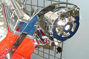 Sb chevy chrome short water pump alternator bracket kit 283 327 350 400 swp sbc