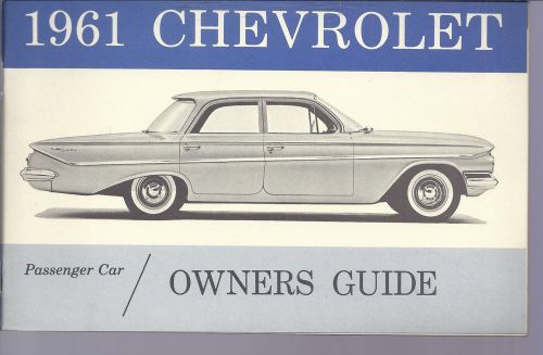 1961  chevrolet  owners manual reprint passenger car