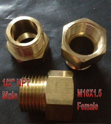 Pipe fitting 1/2" npt male to metric m16 m16x1.5 female brass adapter n-d3