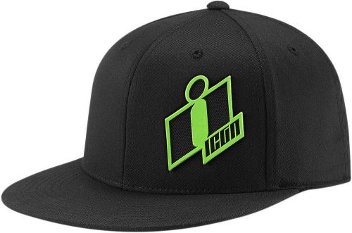Icon double up flex-fit flat-bill hat/cap (black) choose size