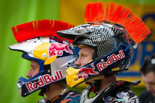 Red suction cup motorcycle helmet mohawk warblade warhawk