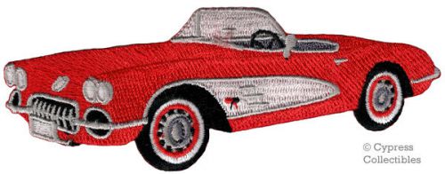 American convertible car biker patch iron-on embroidered red classic automobile