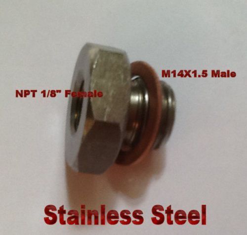 M14x1.5 m14 male to 1/8” npt female gauge sensor sender adapter reducer s.s. -5n