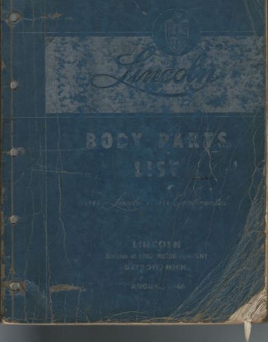 1946 lincoln &amp; 1946  lincoln continental body parts manual, 46