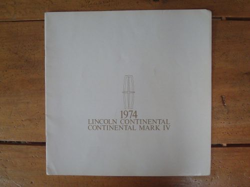 1974 lincoln continental, continental mark iv brochure with extras