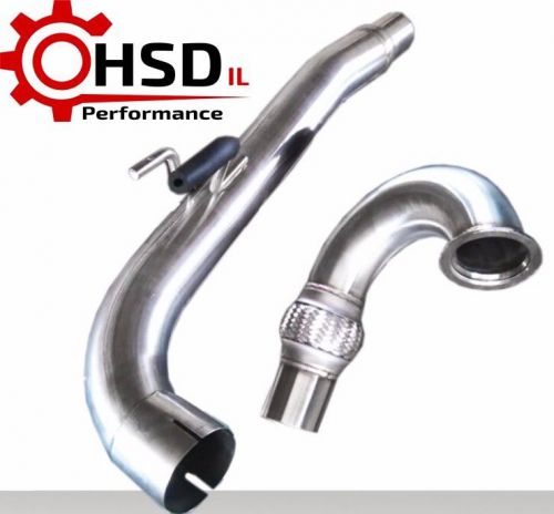 Hsd-il racing stainless steel downpipe 3&#034; for vw golf gti mk7 seat leon audi a3