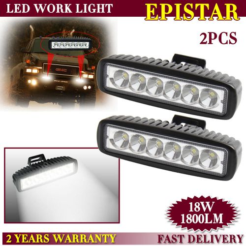 2x 6inch 18w spot led work light bar car truck boat driving fog offroad suv 4wd