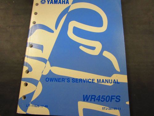 Yamaha oem owners service, shop manual for wr 450fs models 2004 new